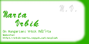 marta vrbik business card